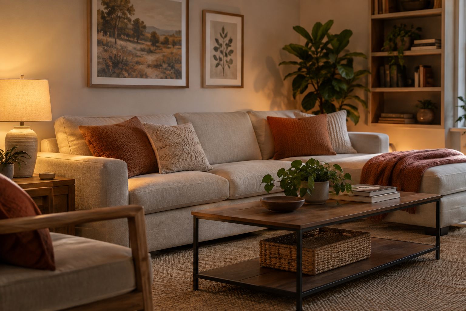 A cozy Hayward living room, illustrative